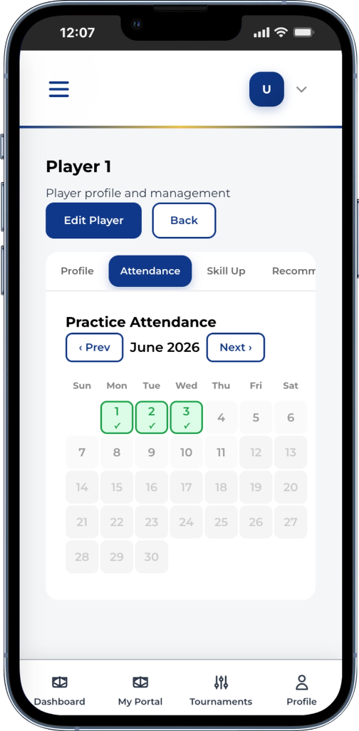 Attendance Tracker Mockup